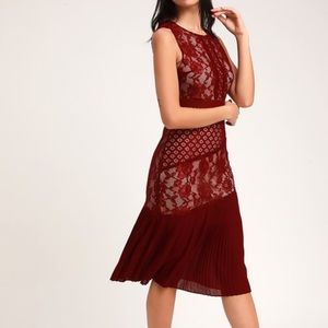 NWT Burgundy Lace Sleeveless Dress Size Small